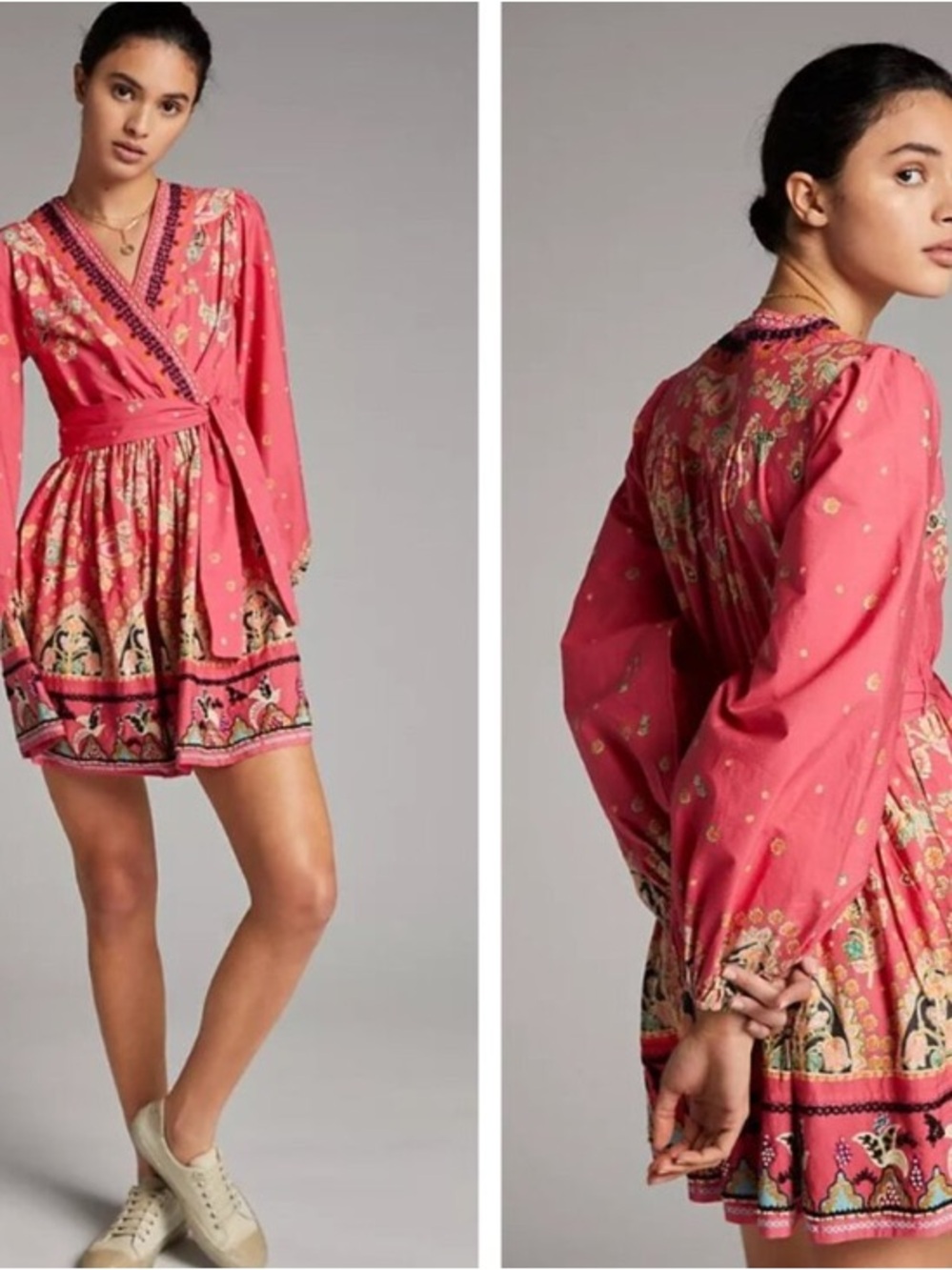 Anthropologie Raquel Embroidered Beaded Mini Dress